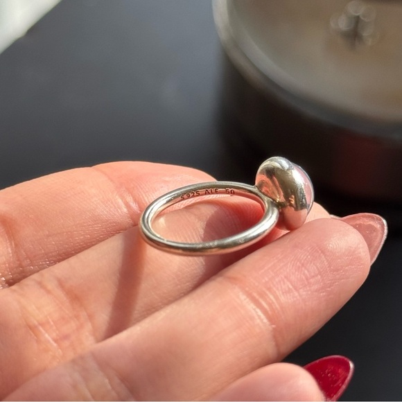 Pandora Aqua Blue Poetic Droplet Ring Size 5 - Picture 7 of 9